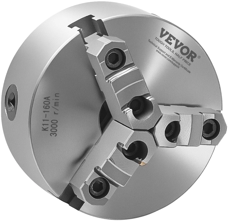 VEVOR 160 mm 3-žandikaulės tekino staklių griebtuvas