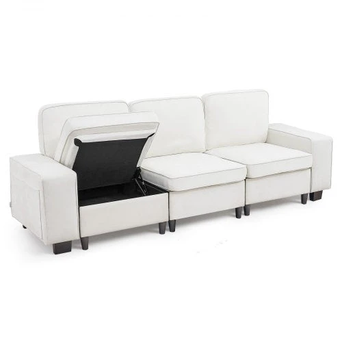 VEVOR Baltas sofa su vieta daiktams apačioje