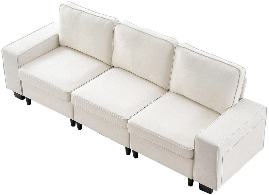 VEVOR Baltas sofa su vieta daiktams apačioje