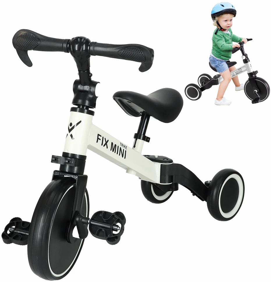 Trike Fix Mini krosinis triratukas 3in1 su pedalais baltas