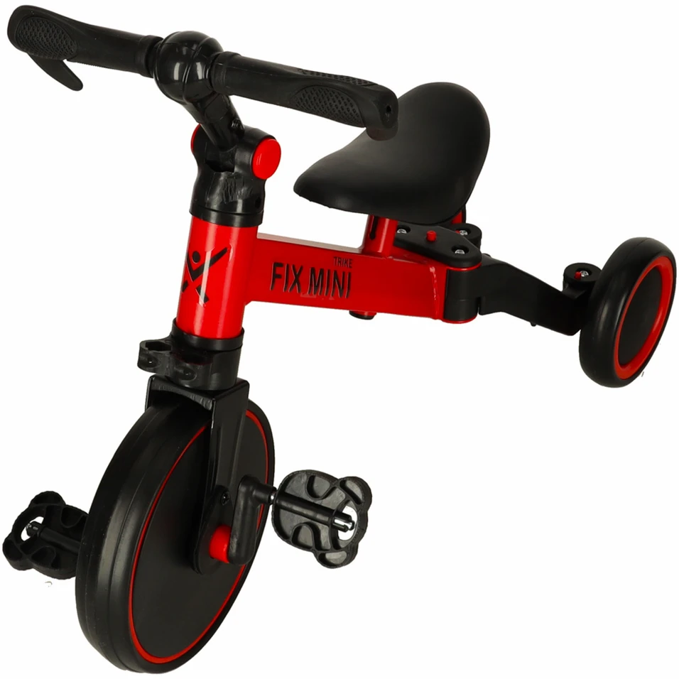 Trike Fix Mini krosinis triratukas 3in1 su pedalais, raudonas