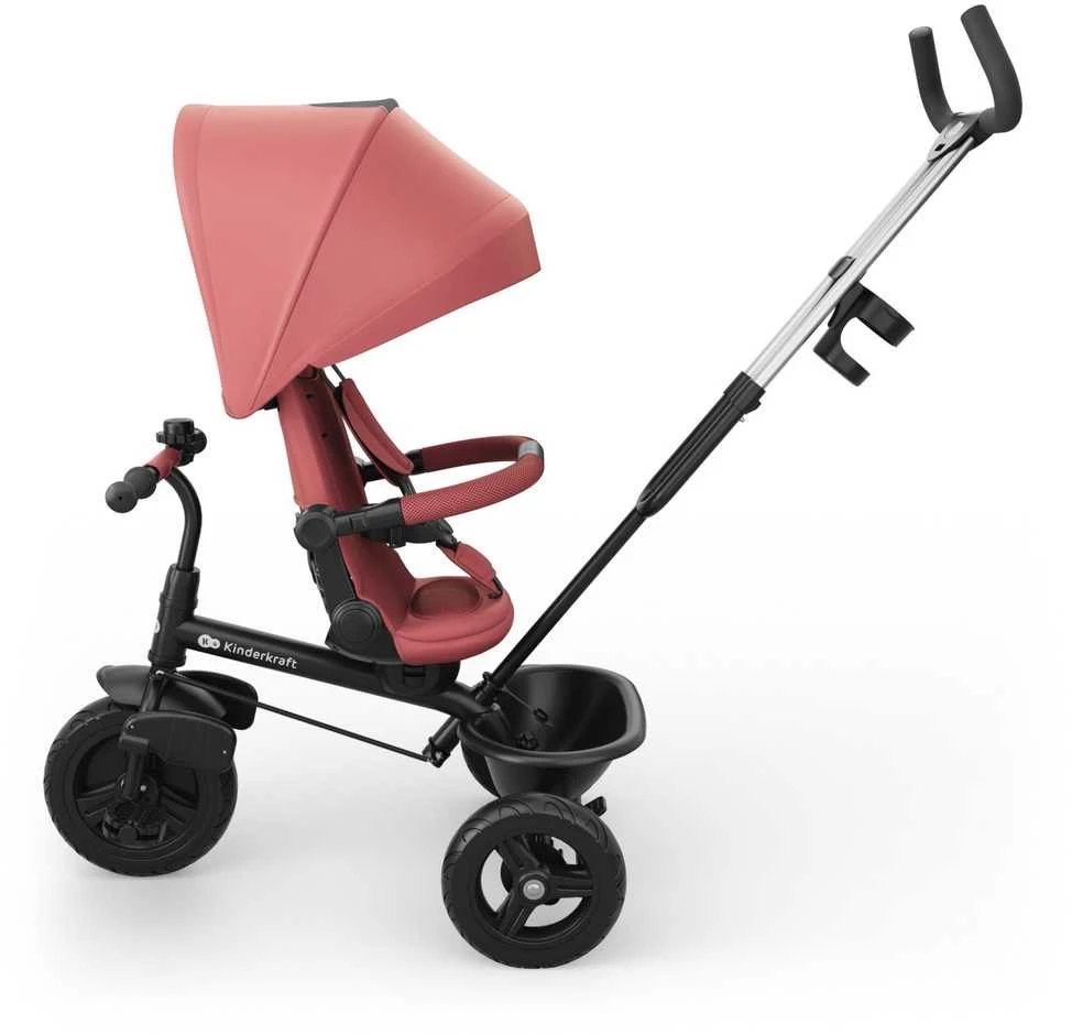 Triratukas 6in1 su 360° sėdyne rožinis Kinderkraft ASTON 2 PLUS