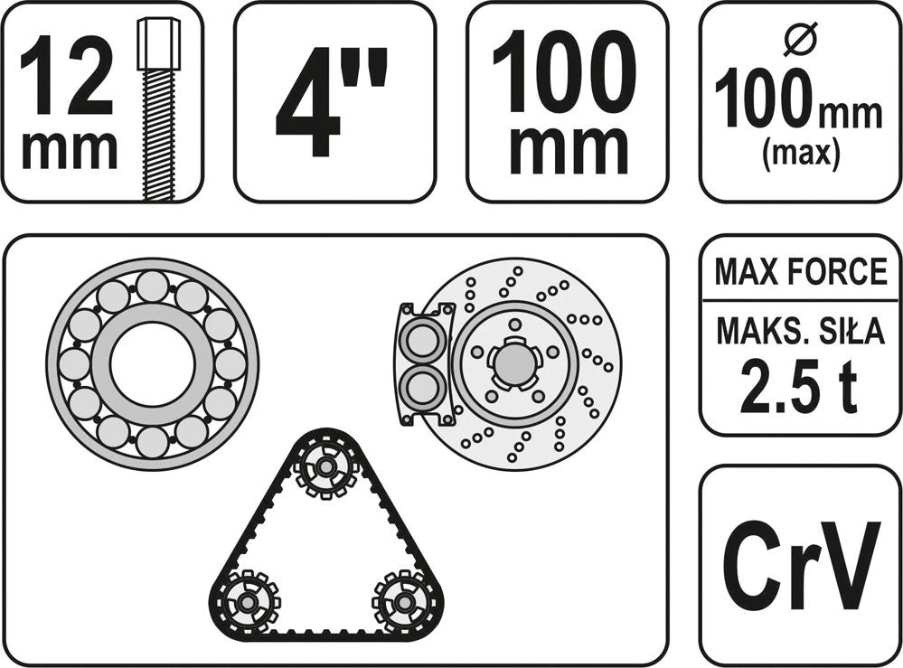 Nuėmėjas Yato YT-2520; 100 mm
