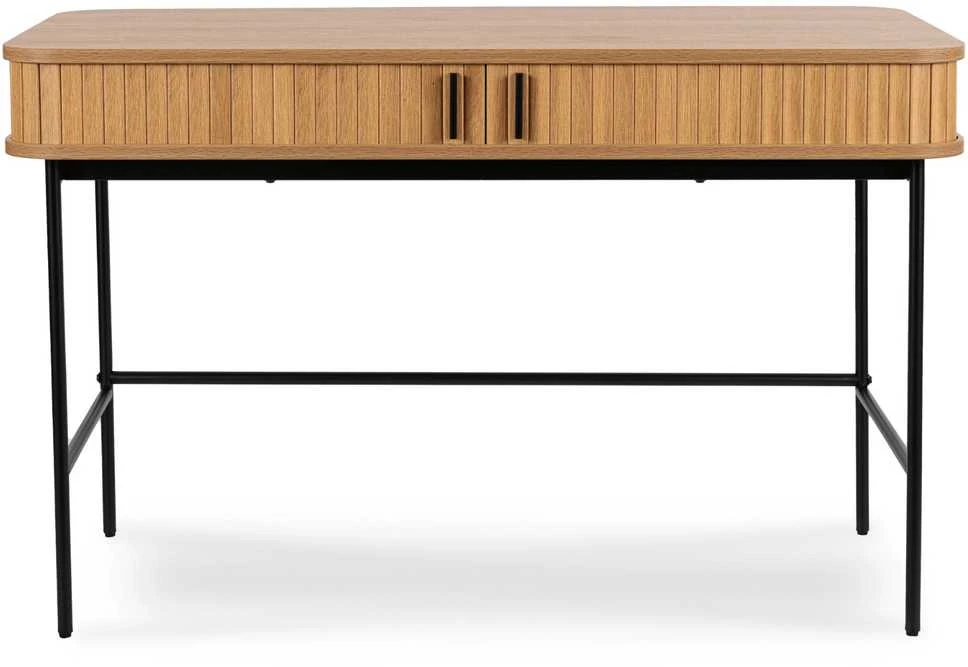 TRISH išskleidžiamas rašomasis stalas, 120 cm, ąžuolo raštas, modernus lofto stiliaus