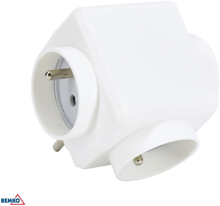 Bemko Trivietis lizdo adapteris, max 3500W, 2xUSB MAX.2.4A