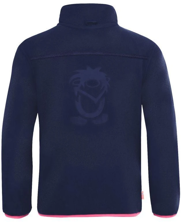Trollkids mergaitiška striukė „Oppdal Jacket XT“, užtraukiamas flisinis džemperis mergaitėms, tamsiai mėlyna / rožinė (415-114)