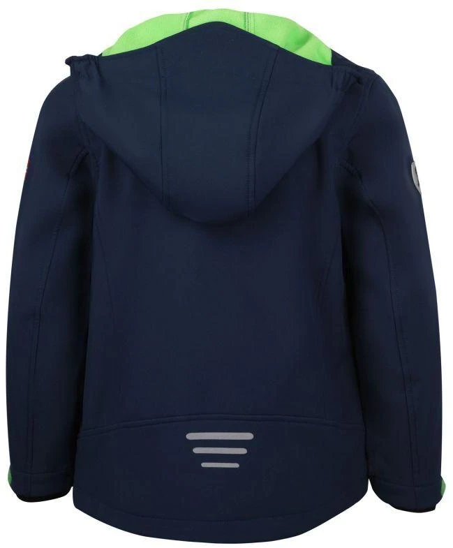 TrollKids Vaikams Trollfjord striukė, tamsiai mėlyna/šviesiai žalia, softshell tipo, su atspindinčiais elementais (161-120)