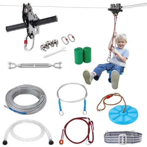 VEVOR Zipline rinkinys vaikams ir suaugusiems 24 m