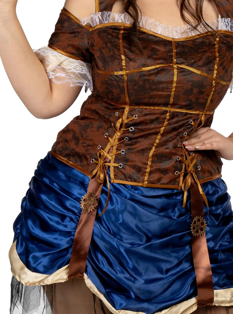 Trumpas Steampunk kostiumas moterims