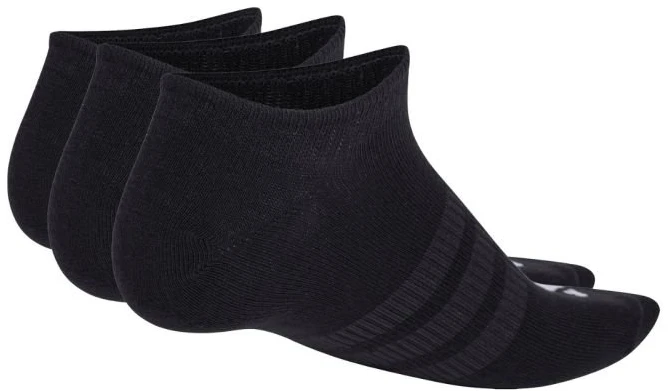 Trumpos medvilninės kojinės adidas Thin&Light, 3 poros, juodos