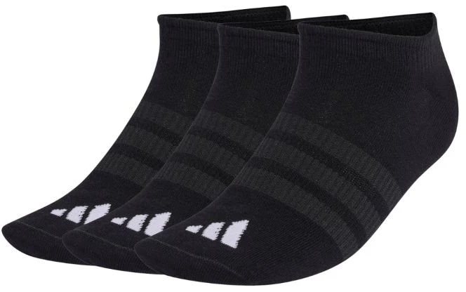 Trumpos medvilninės kojinės adidas Thin&Light, 3 poros, juodos