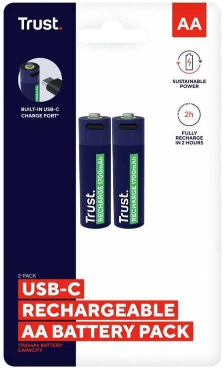 Baterija - Trust 25584 Įkraunama AA 1700 mAh 800 Ciklų