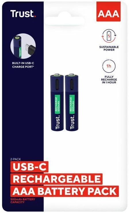 Trust AAA tipo įkraunamos USB-C baterijos 2 vnt.