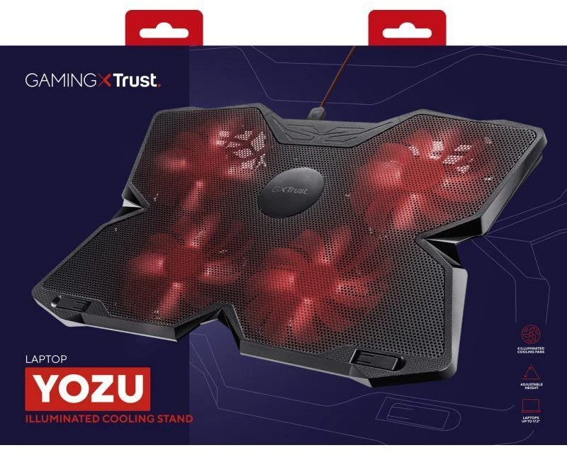 Aušinimo kilimėlis „Trust GXT 278 Yozu 20817“ (17 colių, 4 ventiliatoriai)