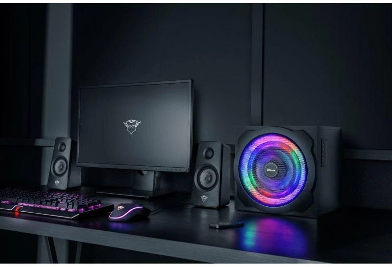 Kompiuterio kolonėlės Speaker Set Trust GXT 629 Tytan 2.1 RGB 22944 (2.1, juodos spalvos)