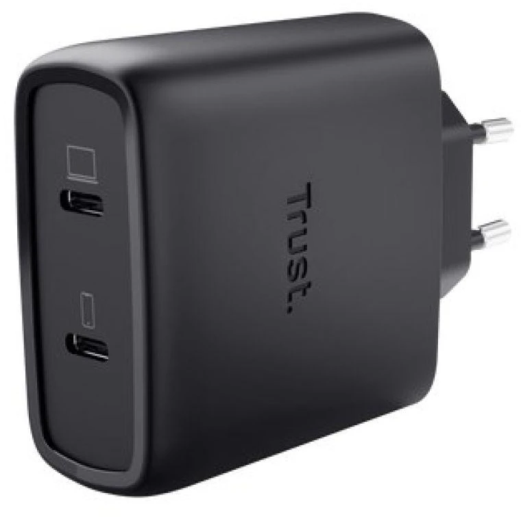 Trust Maxo GaN 65W 2xUSB-C juoda