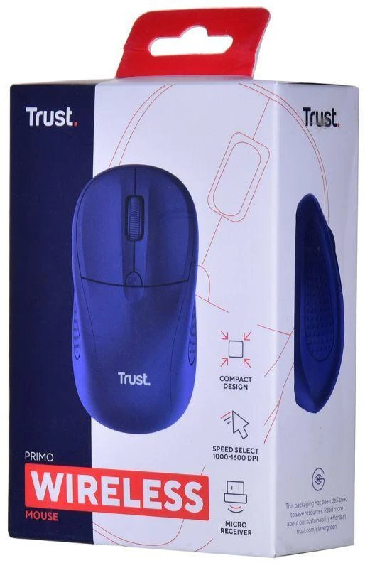TRUST Primo belaidė pelė, matinė tamsiai mėlyna