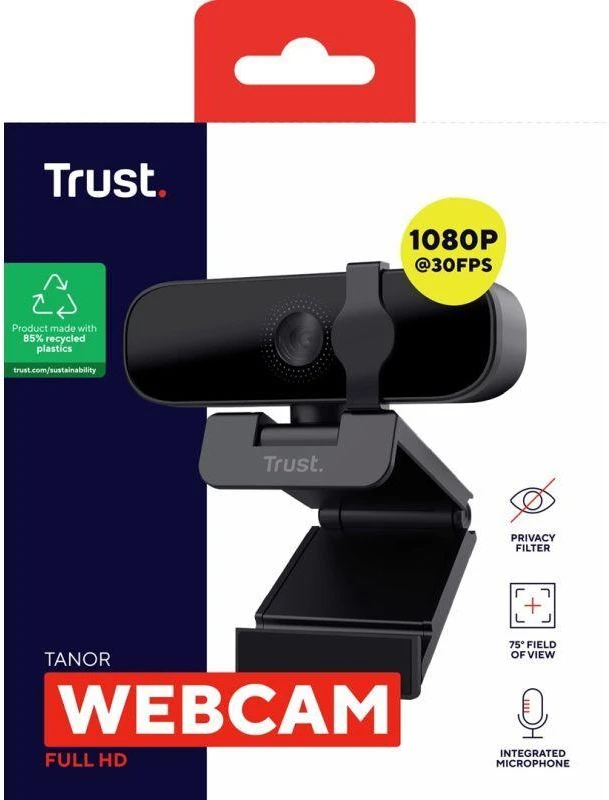Ausinės Trust TANOR 1080p FULL HD juoda kamera