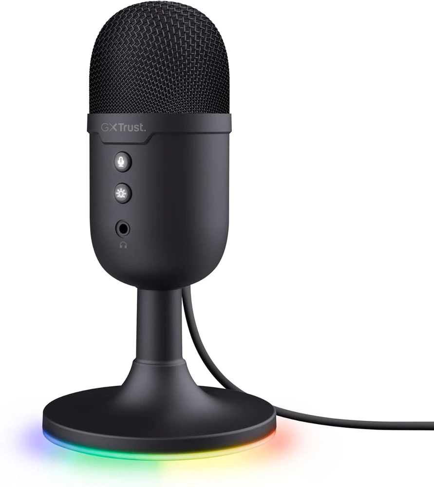 Trust USB kondensatorinis stalinis mikrofonas su RGB apšvietimu, kardioidinis, GXT 236 Yami