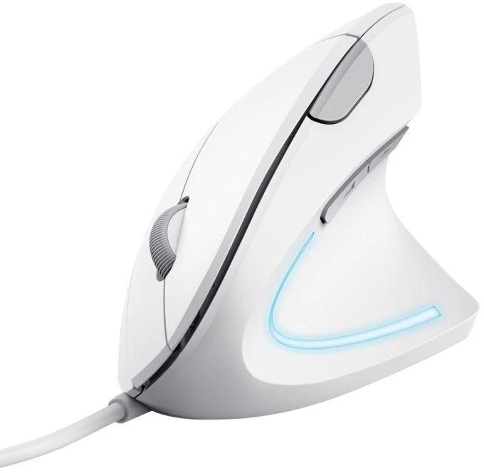 TRUST Verto ERGO vertikali ergonomiška balta pelė
