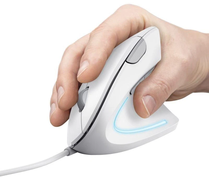 TRUST Verto ERGO vertikali ergonomiška balta pelė