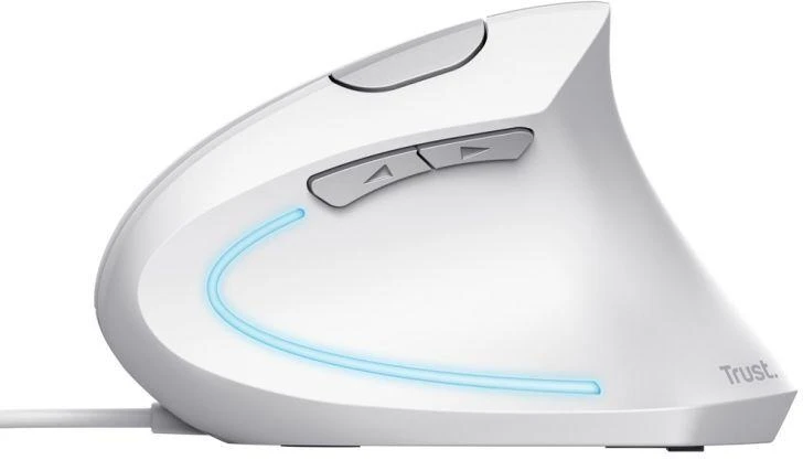 TRUST Verto ERGO vertikali ergonomiška balta pelė