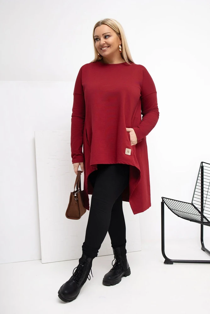Tunika moterims plus size bordo spalvos Relevance