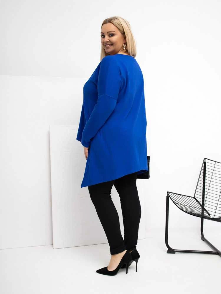 Tunika moterims plus size kobalto spalvos