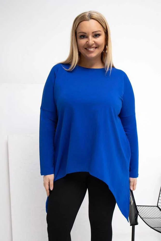 Tunika moterims plus size kobalto spalvos