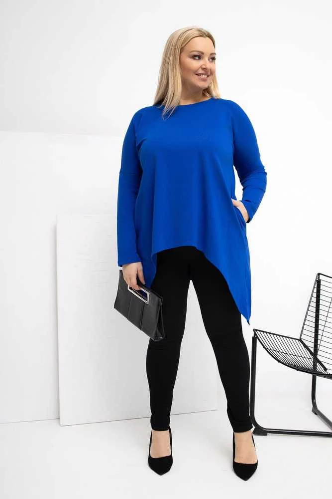 Tunika moterims plus size kobalto spalvos