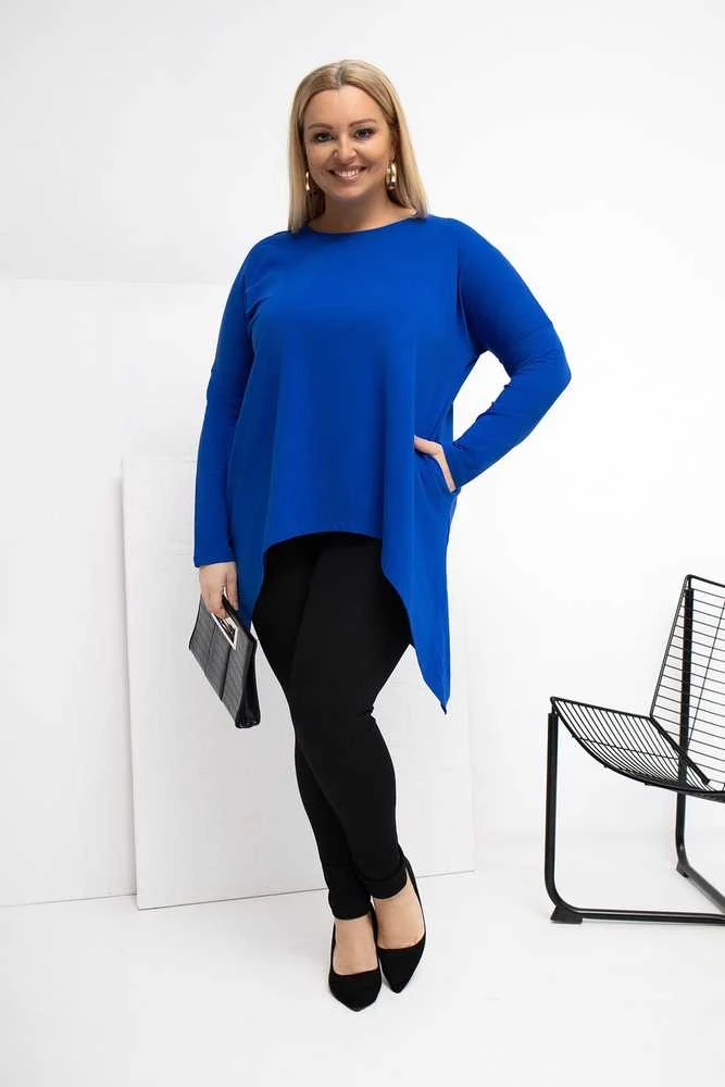 Tunika moterims plus size kobalto spalvos