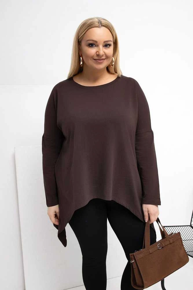 Tunika moterims plus size tamsiai ruda