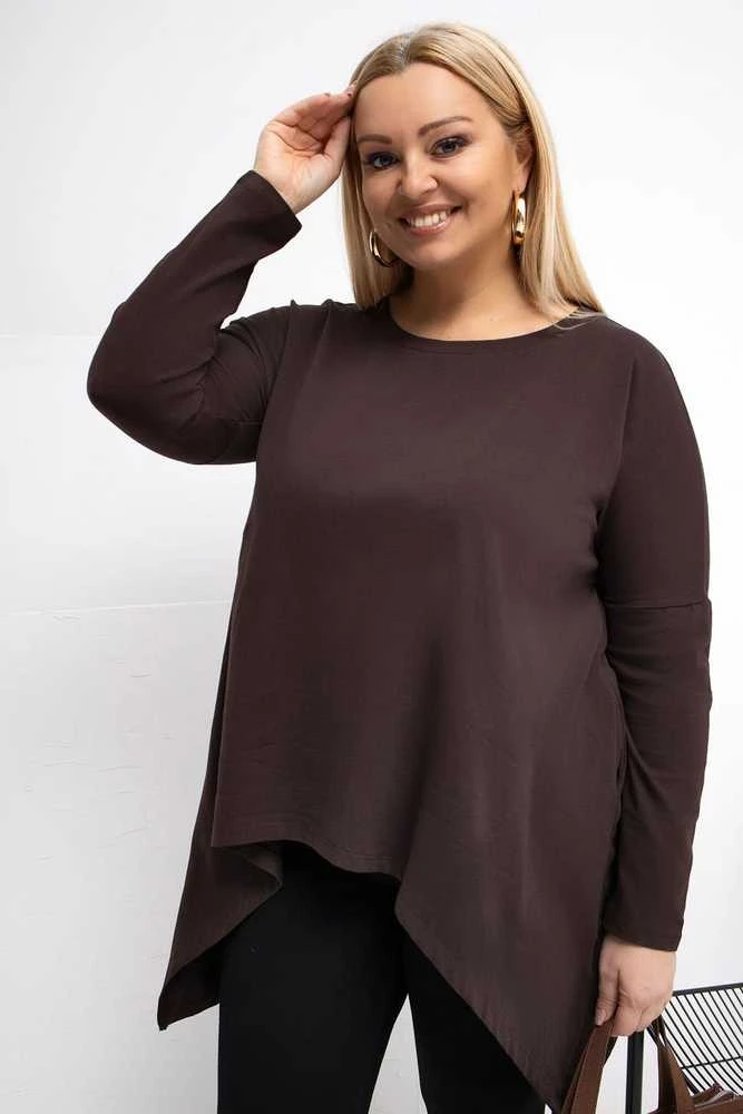 Tunika moterims plus size tamsiai ruda