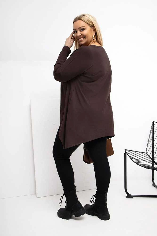 Tunika moterims plus size tamsiai ruda