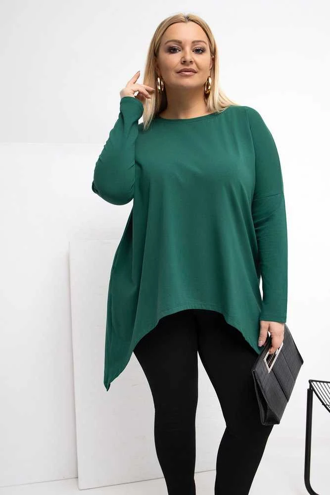Tunika moterims plus size tamsiai žalia
