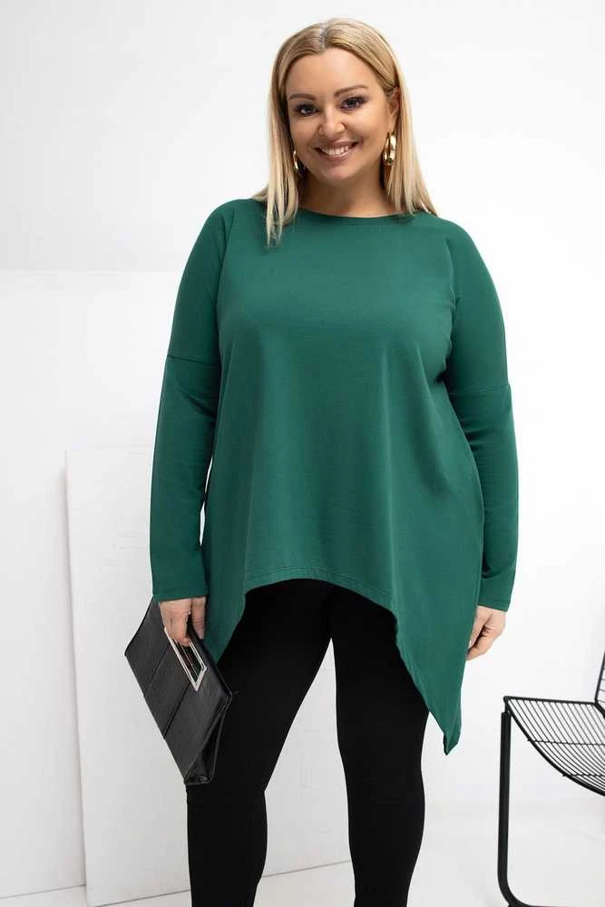 Tunika moterims plus size tamsiai žalia