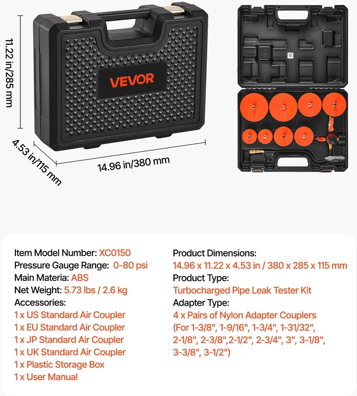 VEVOR Turbo sistemų nuotėkio testavimo rinkinys