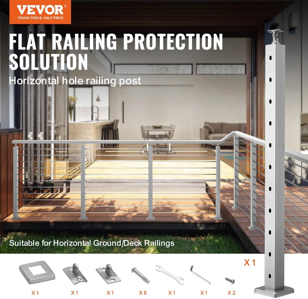 VEVOR Rėminimo stulpas 91x5x5 cm sidabrinis