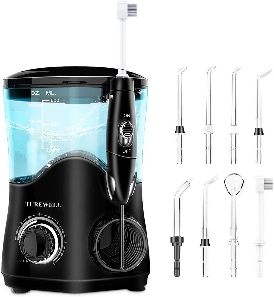 TUREWELL elektrinis burnos irigatorius su 600 ml rezervuaru, 10 slėgio lygių, FC162