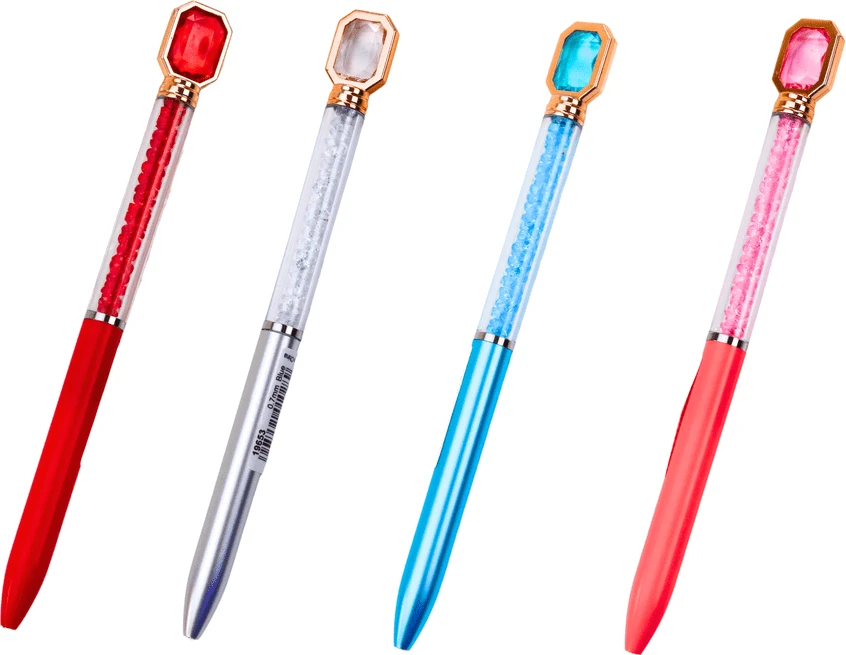Lean Toys Rašiklis su kristalais, mėlynas 0.7mm