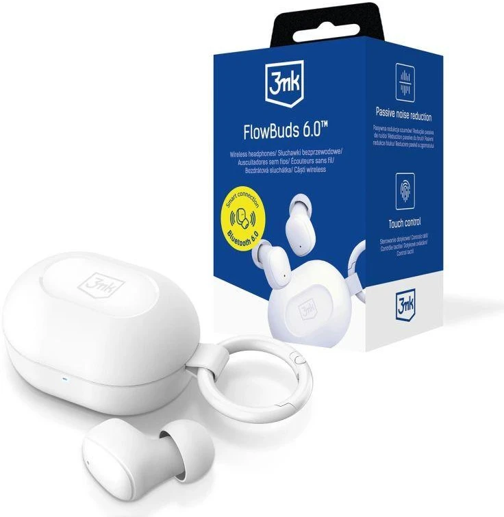 Ausinės 3Mk apsaugos priedai - 3mk FlowBuds 6.0 Baltas