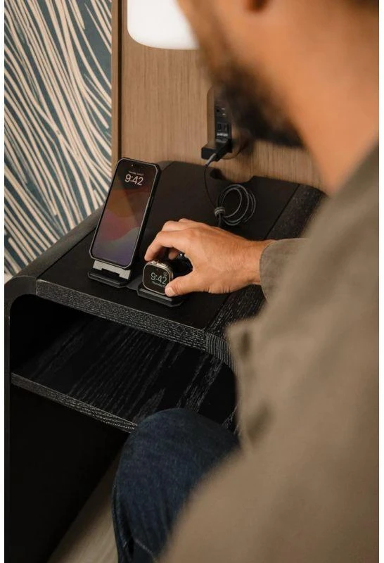 Urban Armor Gear UAG 3in1 kelioninis įkroviklis 15W, suderinamas su „MagSafe“, laidai, kištukai ir organizatorius pridedami (juoda)