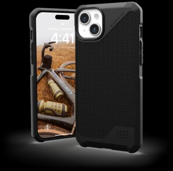 UAG Urban Armor Gear dėklas METROPOLIS LT suderinamas su MagSafe, skirtas IPHONE 15 Plus kevlar juodas