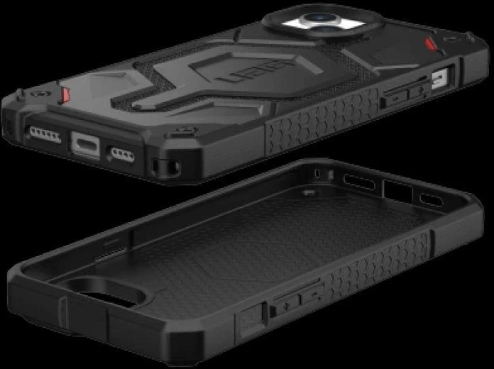 UAG Urban Armor Gear dėklas MONARCH, skirtas IPHONE 15 Plus, juodas, kevlarinis