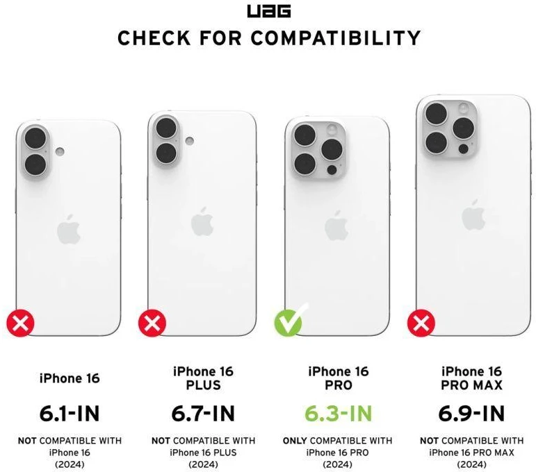 Urban Armor Gear UAG Plasma XTE Magsafe Apple iPhone 16 Pro - dėklas telefonui juodos spalvos