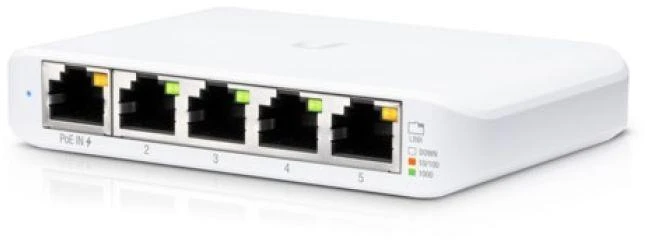 Ausinės Ubiquiti Networks UniFi Flex Mini valdomas komutatorius (5 vnt. pakuotė), „Gigabit Ethernet“ (10/100/1000), „PoE“ palaikymas, baltas