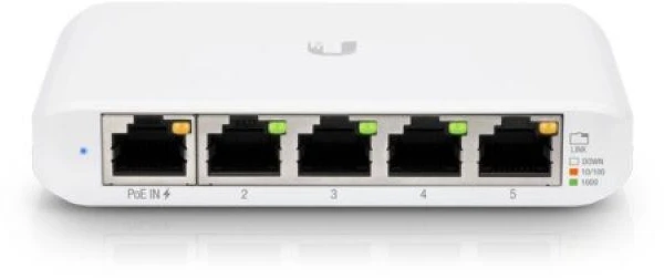 Ausinės Ubiquiti Networks UniFi Flex Mini valdomas komutatorius (5 vnt. pakuotė), „Gigabit Ethernet“ (10/100/1000), „PoE“ palaikymas, baltas