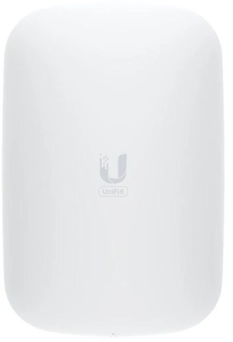 Maršrutizatorius UBIQUITI U6 ilgintuvas; „WiFi 6“; 6 erdviniai srautai; 115 m² (1 250 ft²) aprėptis; daugiau nei 300 prijungtų įrenginių; Maitinimas iš standartinio kintamosios srovės sieninio lizdo; Belaidis ryšys su „UniFi WiFi“.