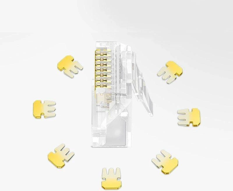 Moduliniai kištukai RJ45 Cat 6 UGREEN 50961, 10 vnt - skaidrūs