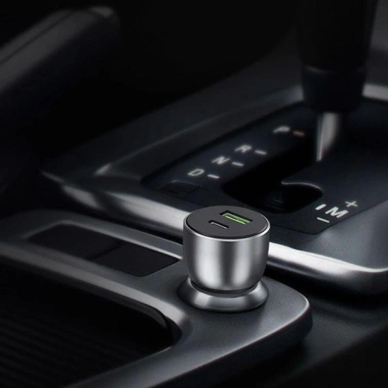 Automobilinis įkroviklis Ugreen CD213 USB-C/USB-A 36W pilkas